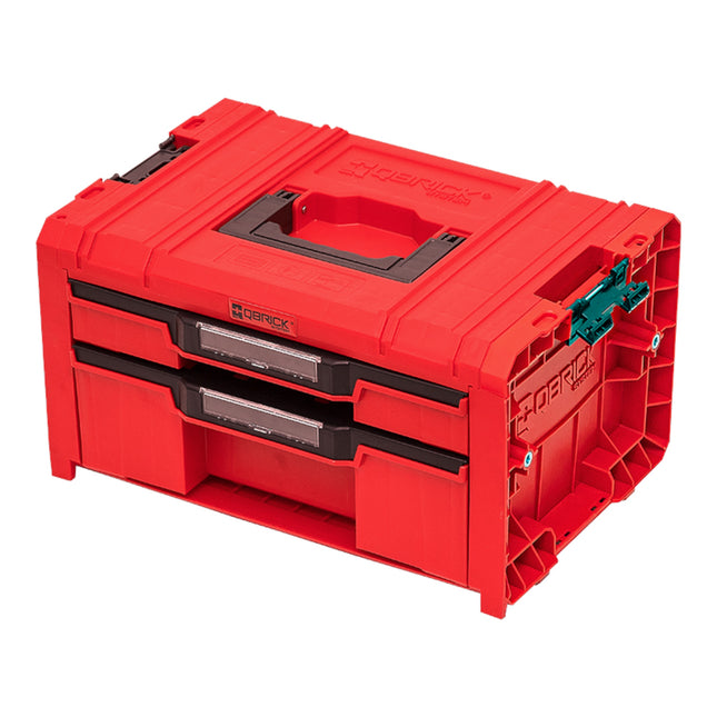 Qbrick System PRO Cajón 2 Caja de herramientas 2.0 Expert RED ULTRA HD Caja de herramientas 450 x 310 x 244 mm 14 l apilable IP54 con 2 cajones