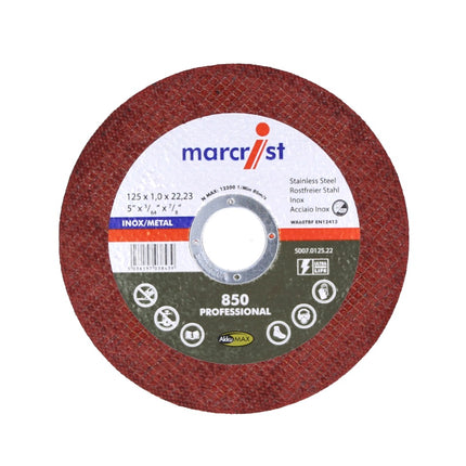 Marcrist 850 Inox Disque à tronçonner spécial ultra-mince 10 pièces 115 x 1,0 x 22,23 mm ( 5007.0125.22 ) pour meuleuses angulaires