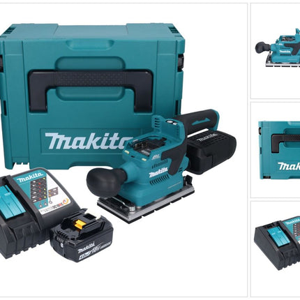 Makita DBO 381 RM1JU Akku Schwingschleifer 18 V 93 x 185 mm Brushless + 1x Akku 4,0 Ah + Ladegerät + Makpac