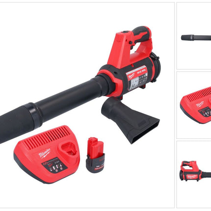 Soplador a batería Milwaukee M12 BBL-251 12 V + 1x batería 2,5 Ah + cargador