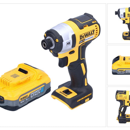 Avvitatore a impulsi a batteria DeWalt DCF 887 N 18 V 205 Nm 1/4" brushless + 1x batteria powerstack 5,0 Ah - senza caricabatterie