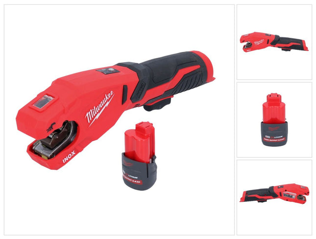 Milwaukee M12 PCSS-251 Cortatubos inox sin cable 12 V 12 - 28 mm + batería 2,5 Ah - sin cargador