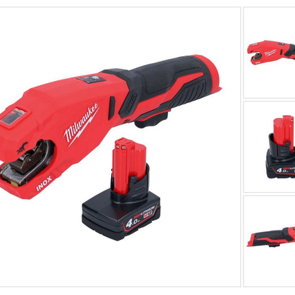 Milwaukee M12 PCSS-401 Akku Edelstahl Rohrabschneider 12 V 12 - 28 mm + 1x Akku 4,0 Ah - ohne Ladegerät