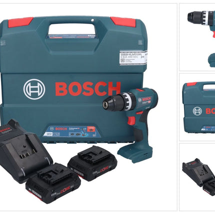 Bosch GSB 18V-45 Professional Akku Schlagbohrschrauber 18 V 45 Nm Brushless + 2x ProCORE Akku 4,0 Ah + Ladegerät + L-Case