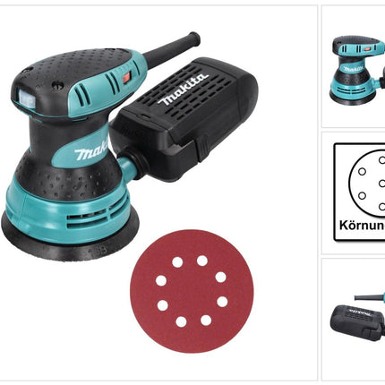 Makita BO 5031 Random orbital sander 300 Watt 125 mm + 50x sandpaper K240