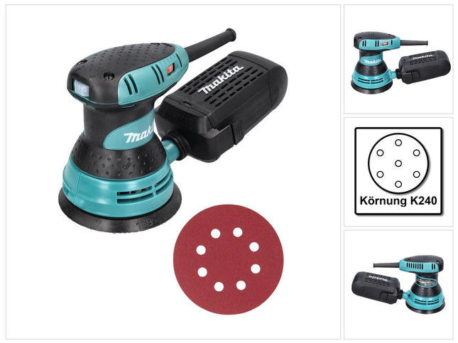 Makita BO 5031 Random orbital sander 300 Watt 125 mm + 50x sandpaper K240