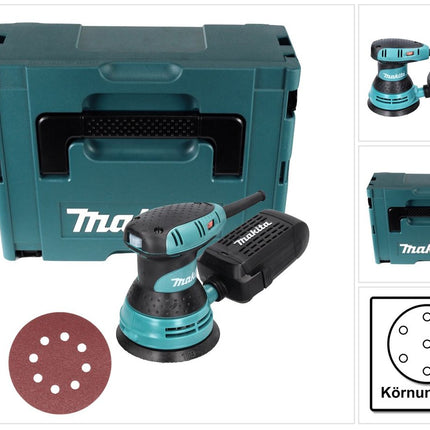 Makita BO 5031 Exzenterschleifer 300 Watt 125 mm + 50x Schleifpapier K80 + Makpac