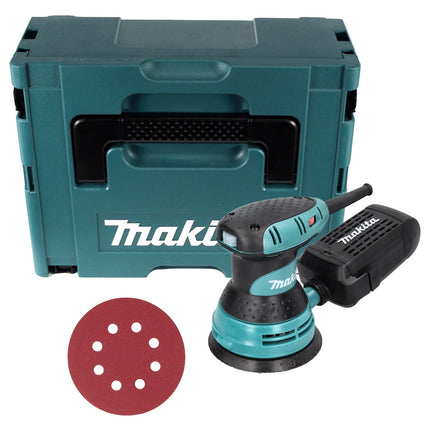 Makita BO 5031 Random orbital sander 300 Watt 125 mm + 50x sandpaper K240 + Makpac