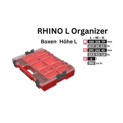 Toolbrothers RHINO L Organizer ULTRA height L boxes 6 l IP54 with removable boxes