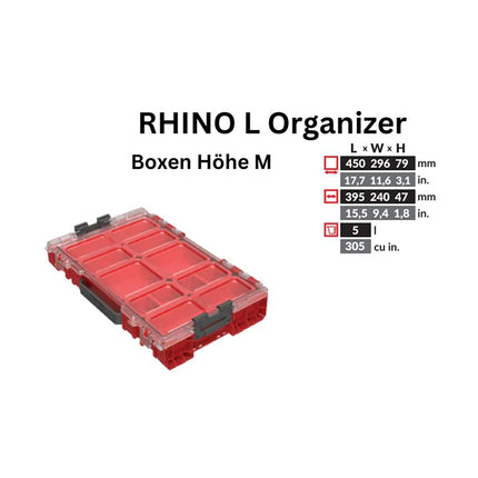 Toolbrothers RHINO L Organizer ULTRA height M boxes 5 l IP54 with removable boxes