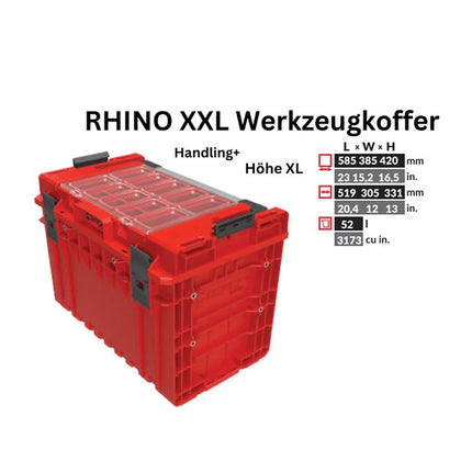 Toolbrothers RHINO XXL tool case ULTRA Handling+ height XL 52 l IP66 with removable dividers + boxes