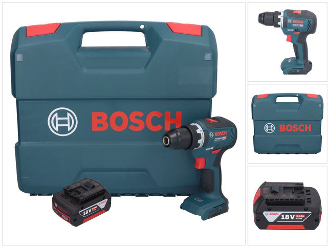 Bosch GSR 18V-55 Taladro atornillador a batería profesional 18 V 55 Nm sin escobillas + 1x acumulador 5,0 Ah + maletín en L - sin cargador