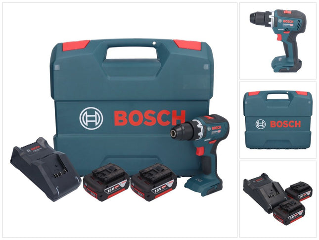 Bosch GSR 18V-55 Taladro atornillador a batería profesional 18 V 55 Nm sin escobillas + 2x acumulador 5,0 Ah + cargador + maletín en L