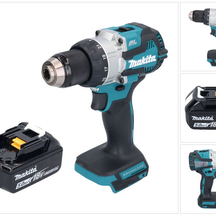 Makita DHP 489 T1 trapano a percussione a batteria 18 V 73 Nm brushless + 1x batteria ricaricabile 5,0 Ah - senza caricabatterie
