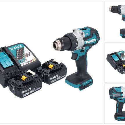 Makita DHP 489 RG Akku Schlagbohrschrauber 18 V 73 Nm Brushless + 2x Akku 6,0 Ah + Ladegerät