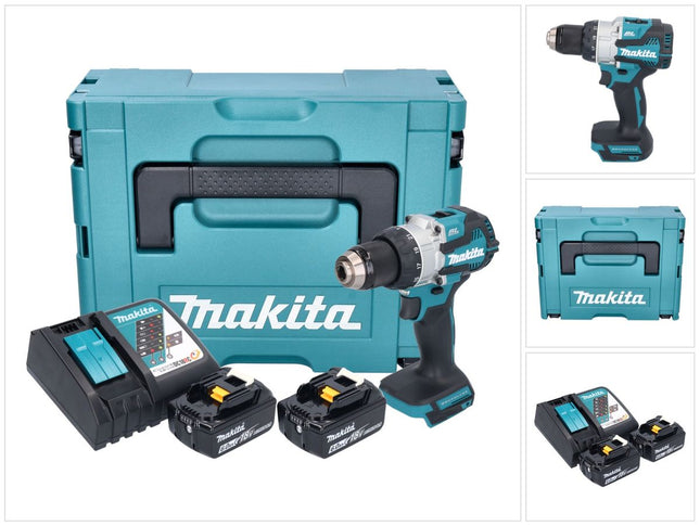 Makita DHP 489 RGJ trapano a percussione a batteria 18 V 73 Nm brushless + 2x batteria ricaricabile 6,0 Ah + caricabatterie + Makpac