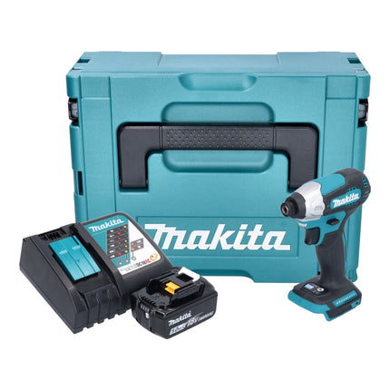 Makita DTD 157 RT1J Akku Schlagschrauber 18 V 140 Nm 1/4" Brushless + 1x Akku 5,0 Ah + Ladegerät + Makpac