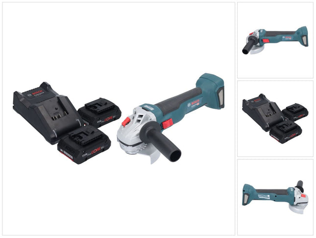 Bosch GWS 18V-10 Smerigliatrice angolare professionale a batteria 18 V 115 mm brushless + 2x batteria ProCORE 4,0 Ah + caricabatterie