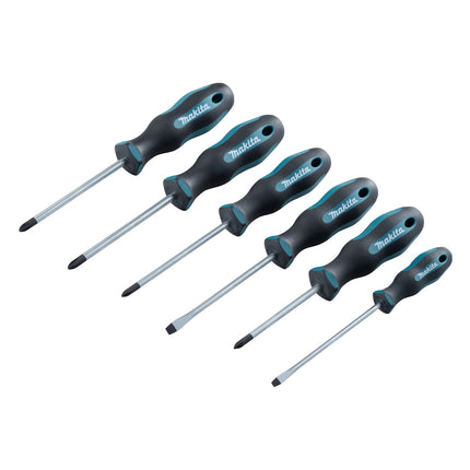 Makita E-10528 Set di cacciaviti 6 pezzi SL4 / SL5,5 / PH1 / PH2 / PZ1 / PZ2