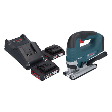 Bosch GST 18V-125 B Professional Scie sauteuse sans fil 18 V 125 mm Brushless + 2x batterie 2,0 Ah + chargeur