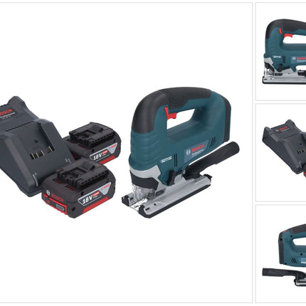Bosch GST 18V-125 B Professional Akku Stichsäge 18 V 125 mm Brushless + 2x Akku 4,0 Ah + Ladegerät