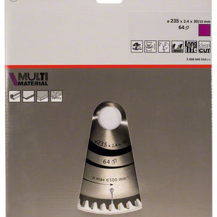 BOSCH Lame pour scie circulaire  Ø extérieur 235 mm Nombre de dents 64 HL ( 8000342265 )