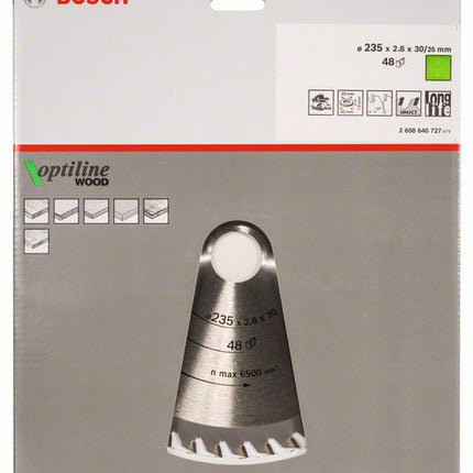 BOSCH circular saw blade Optiline Wood Outer Ø 235 mm Number of teeth 48 WZ ( 8000342011 )