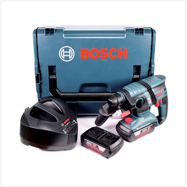Bosch GBH 36 V-EC Compact Professional Cordless Rotary Hammer SDS plus 2x Batteries GBA Ah 1x Charger AL 3640 CV Carry Case Accessoiries