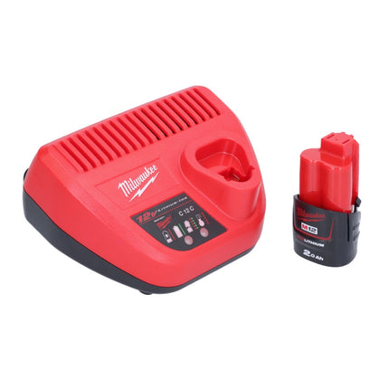 Milwaukee M12 BIW38-201 akumulatorowy klucz udarowy 12 V 135 Nm 3/8˝ + 1x akumulator 2,0 Ah + ładowarka