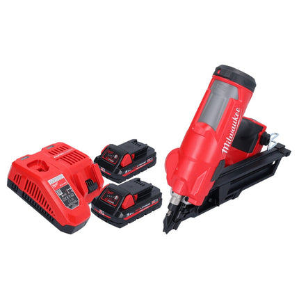Clavadora a batería Milwaukee M18 FFN-302 18 V 50 - 90 mm sin escobillas + 2x baterías 3,0 Ah + cargador