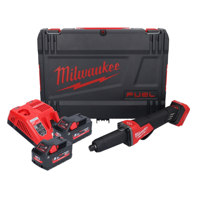 Milwaukee M18 FDGROVPDB-552X Akku Geradschleifer 18 V Brushless + 2x Akku 5,5 Ah + Ladegerät + HD Box