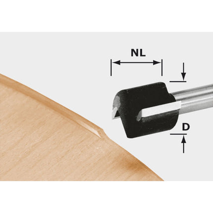 Festool HW D 19/16 S8 OFK 700 flush milling cutter 19 x 16 x 46 x 8 mm ( 491666 ) for router OF 1010, OF 1010 R, edge router OFK 700, MFK 700