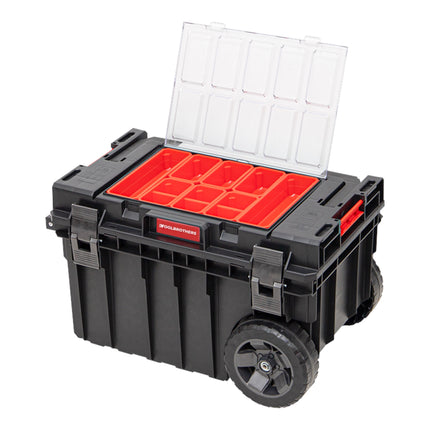 Toolbrothers RHINO XXL Trolley ECO Handling+ 44 L IP66 tool box with wheels on metal axle and double telescopic handle