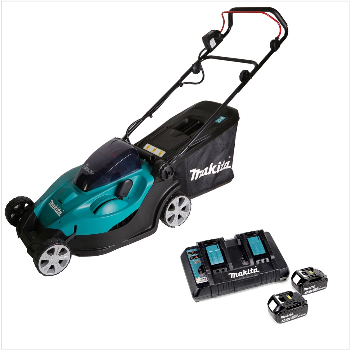 Makita DLM 431 PM2 Akku Rasenmäher 36V 2x18V 43cm 2x Akku