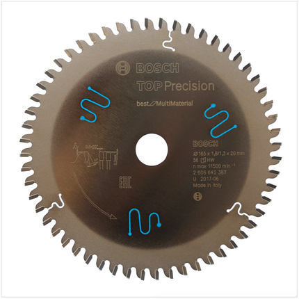 Bosch Kreissägeblatt Top Precision Best für Multi Material 165 x 20 x 1,8 mm, 56 Zähne ( 2608642387 ) - Toolbrothers
