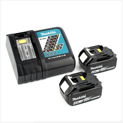 Makita DHP 483 RMJ 18 V Li-Ion Brushless Perceuse visseuse à percussion sans fil avec boîtier Makpac + 2x Batteries BL 1840 4,0 Ah + Chargeur DC18RC